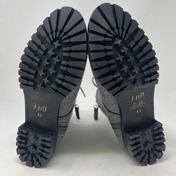 NEW J Jill Wool Boots Size 8.5 Women Side Zip Granny Lace Up Ankle Gray - Picture 10 of 10